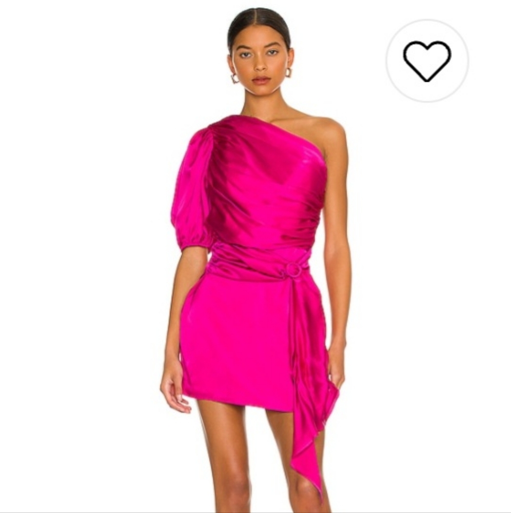 Amanda Uprichard Fuchsia One-Shoulder Dress